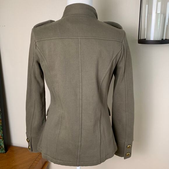 Hurley Size S Full Zip Military Style Jacket Army Olive Green Knit Soft Outdoor - Picture 7 of 14